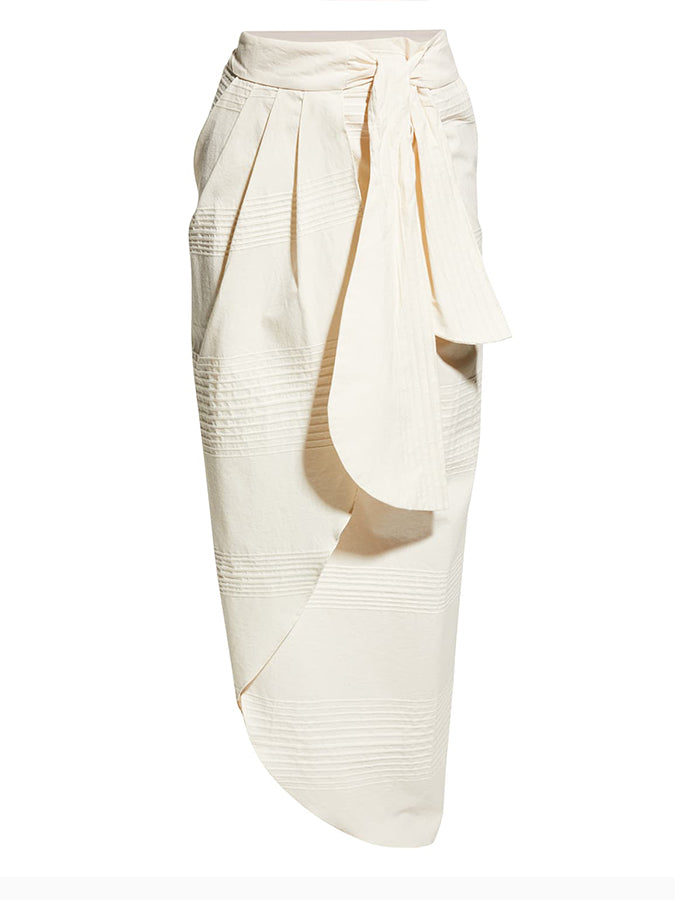 Solid Ruffled Split Swimsuit and Beach Skirt