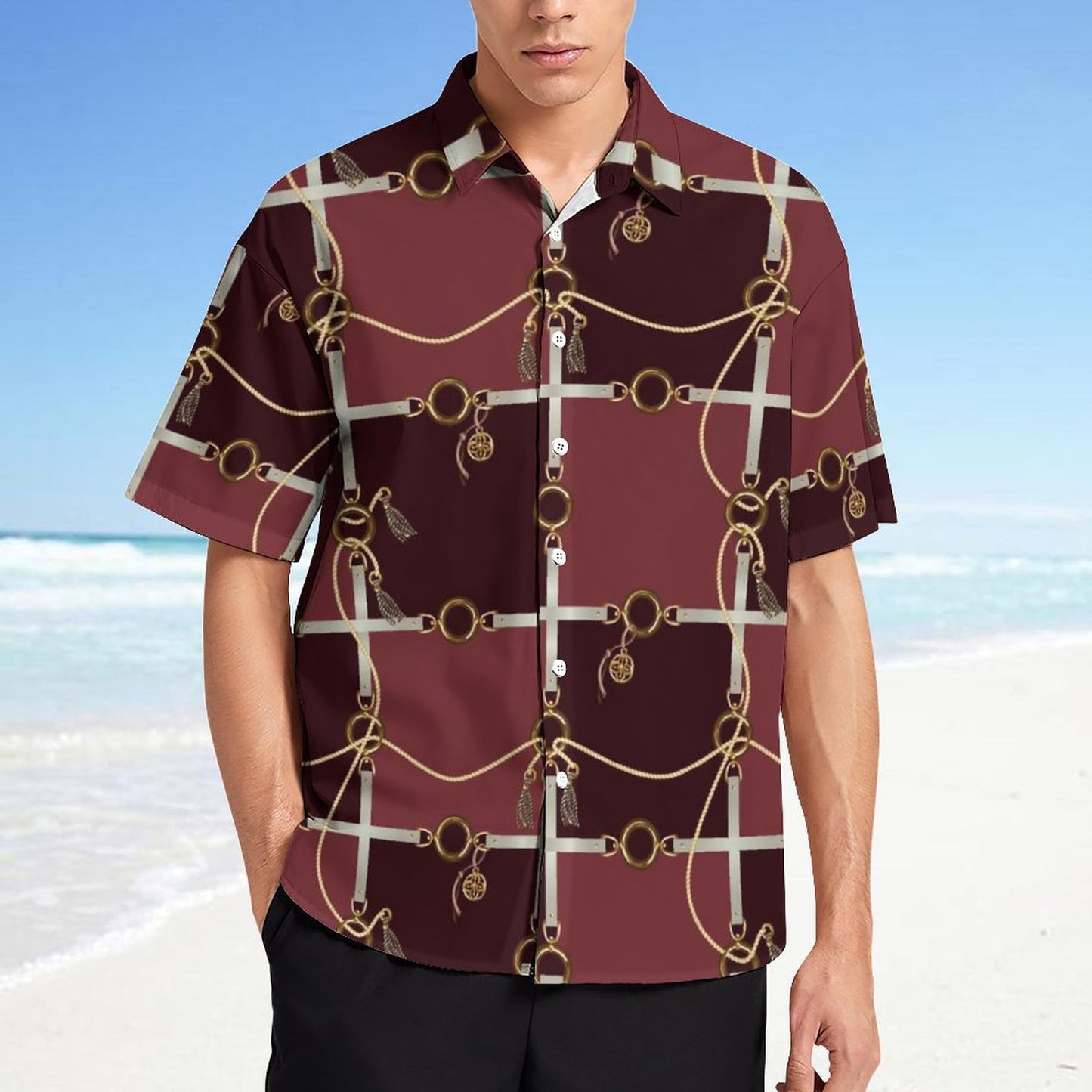 Men's Fashion Casual Printed Short Sleeve Shirts 2306101106