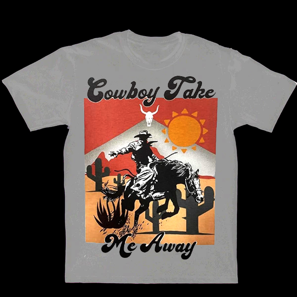 Cowboy Jake Me Away Men's Casual Printed T-Shirt