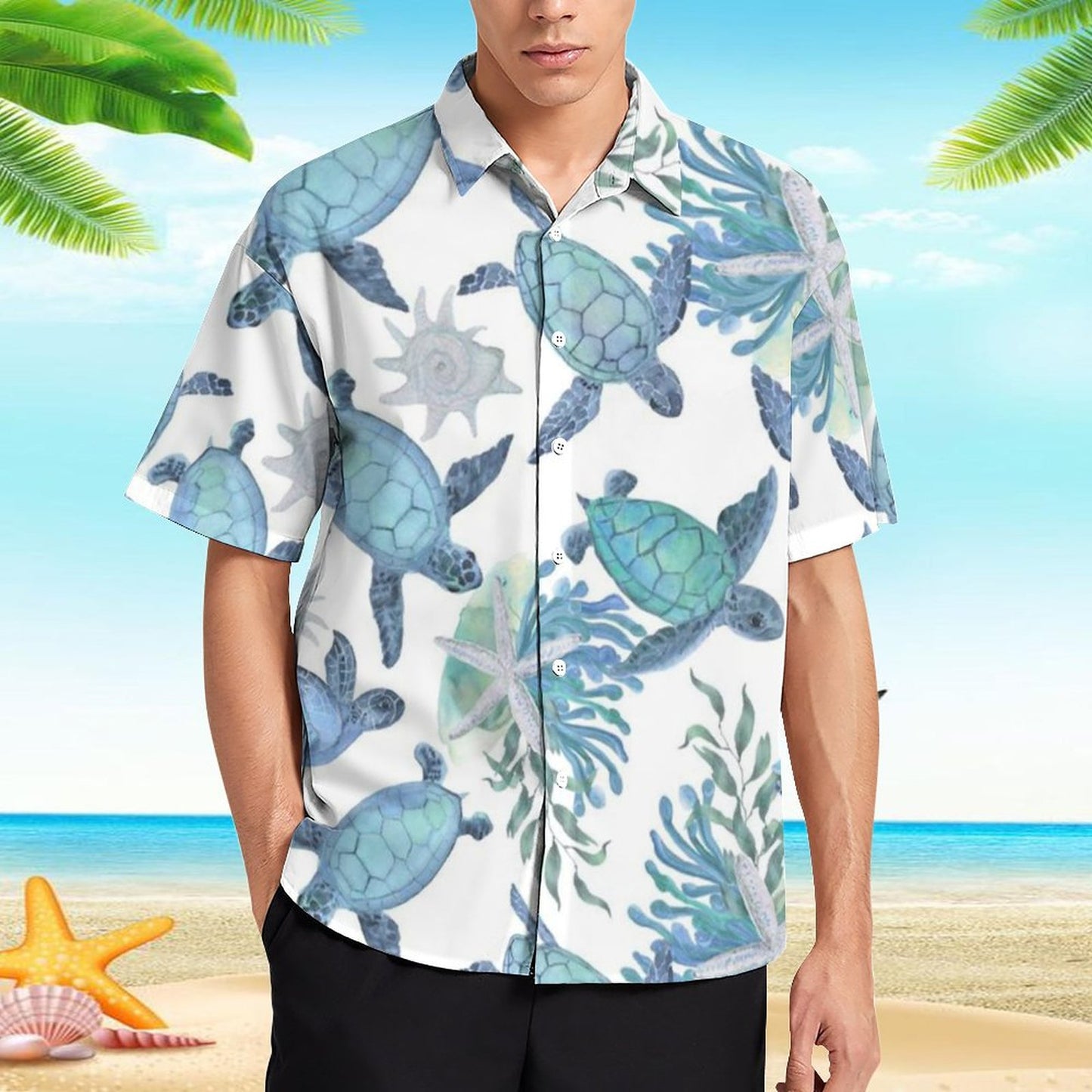 Men's Hawaiian Print Resort Shirt 2305101674