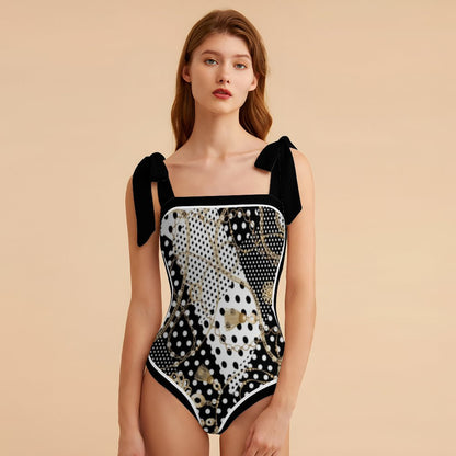Fashion Printed One Piece Swimsuit And Cover Up 2305104458