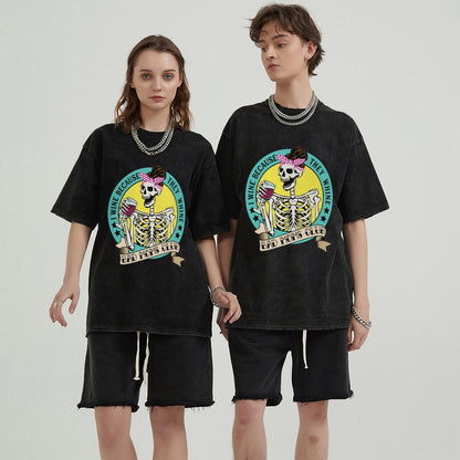 Unisex Vintage Solid Wash T-Shirts 2305104099
