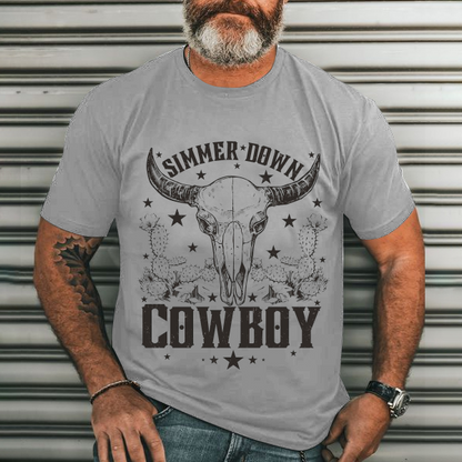 Cowboy Men's Casual Printed T-Shirt