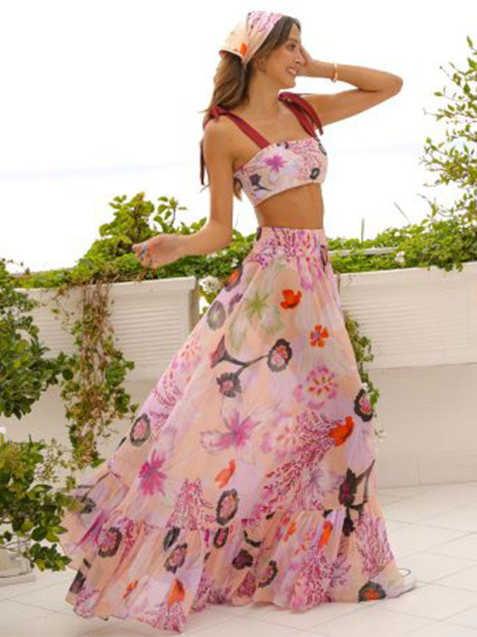 Flowers Printed Bikini and Beach Dresses