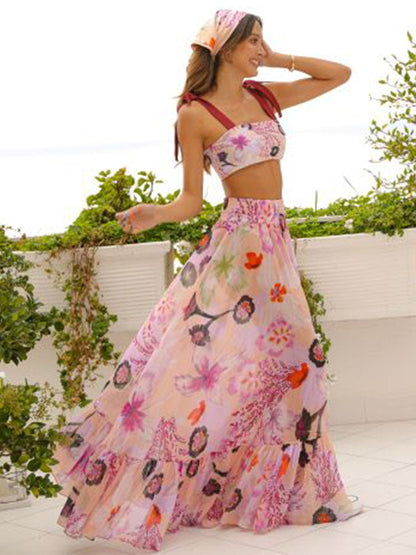 Flowers Printed Bikini and Beach Dresses