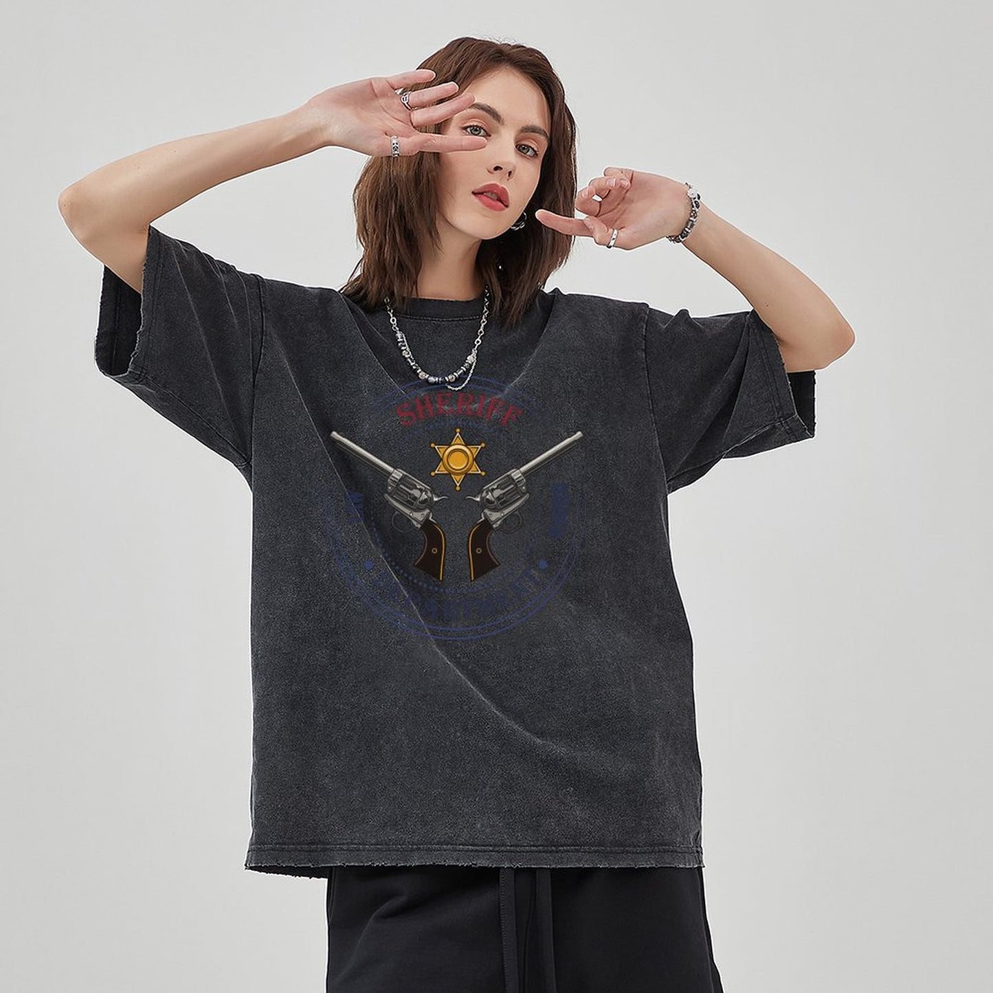 Unisex Vintage Solid Wash T-Shirts 2305102850