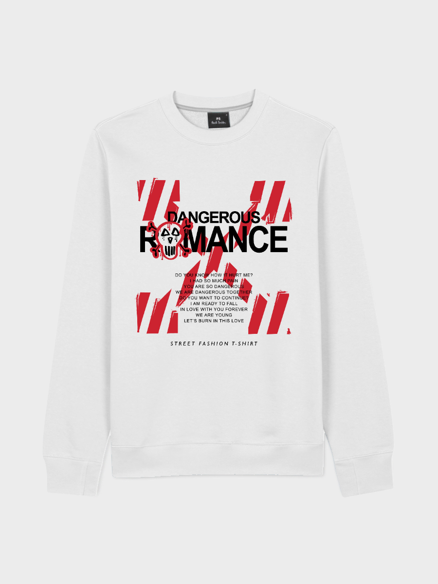 Men's Letter Round Neck Casual Printed Long Sleeve Sweatshirt