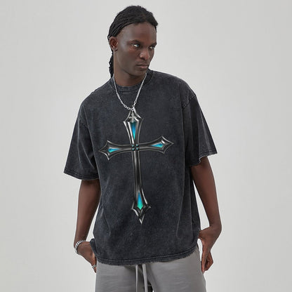 Unisex Vintage Solid Wash T-Shirts 2305103944