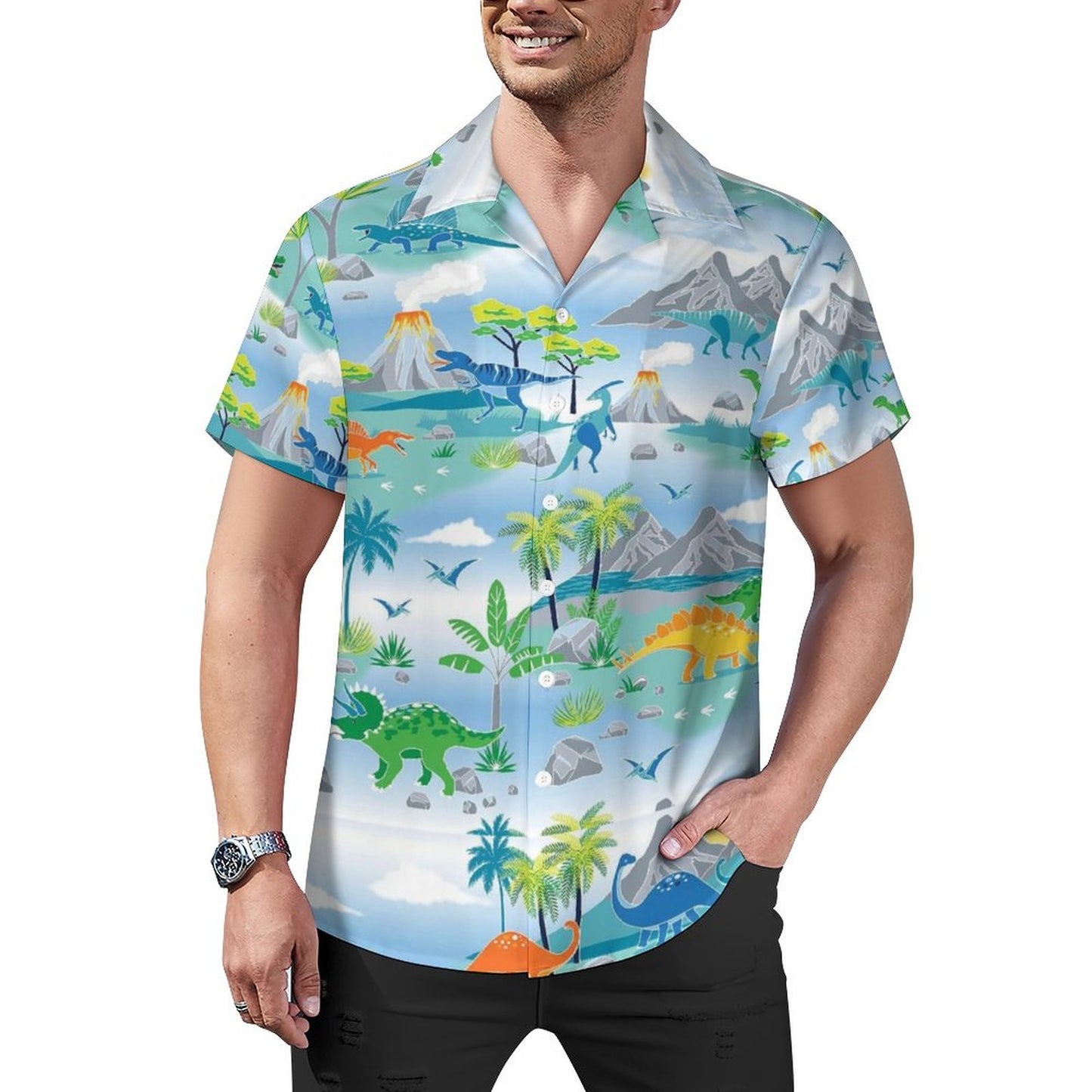 Men's Hawaiian Casual Short Sleeve Shirt 2305102325