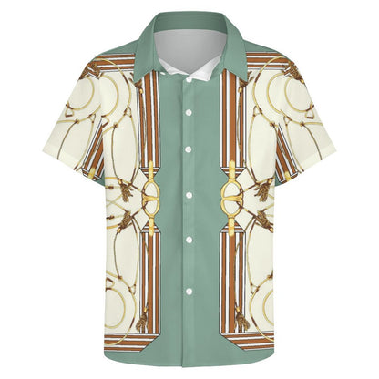 Men's Fashion Casual Printed Short Sleeve Shirts 2306101357