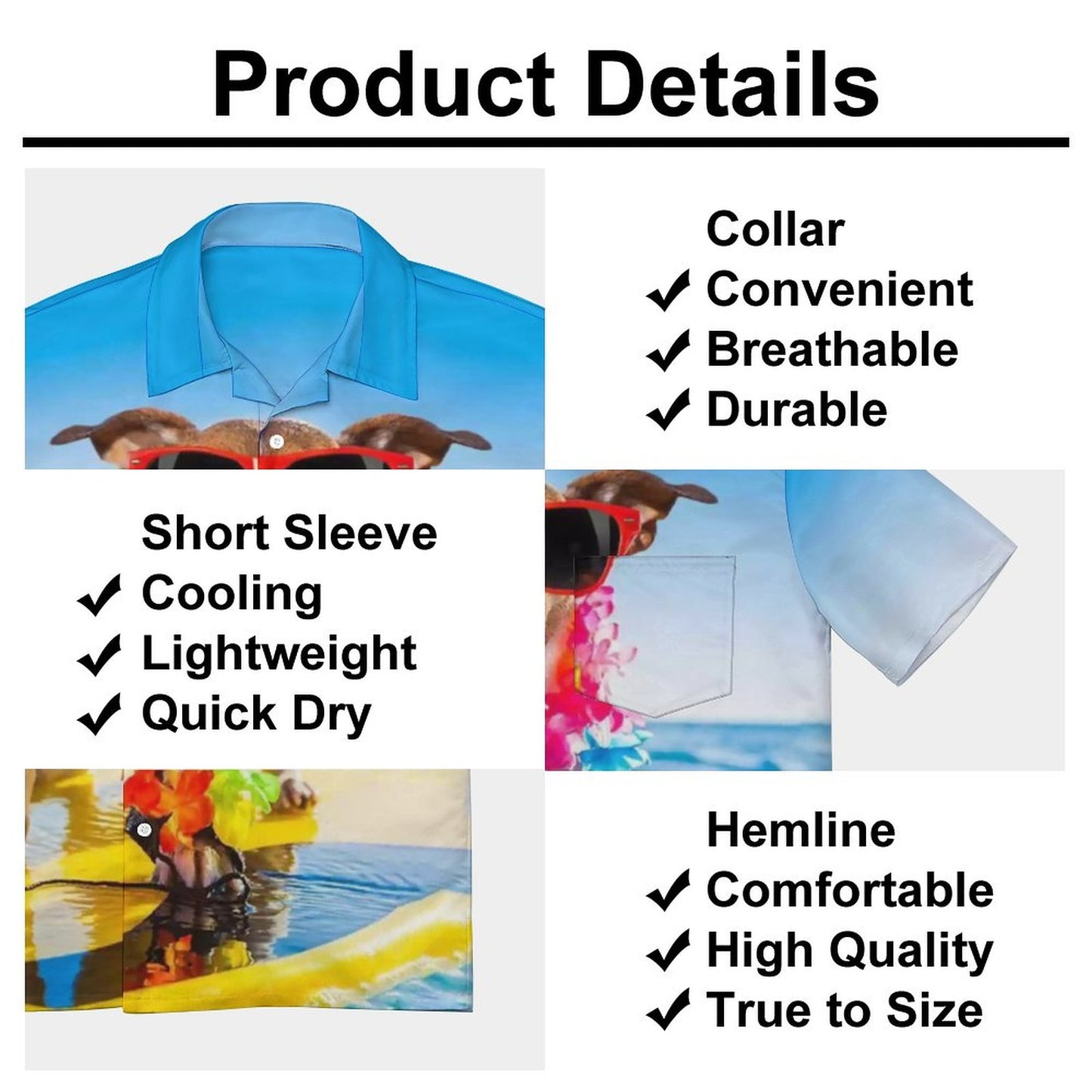 Men's Hawaiian Casual Short Sleeve Shirt 2307100346