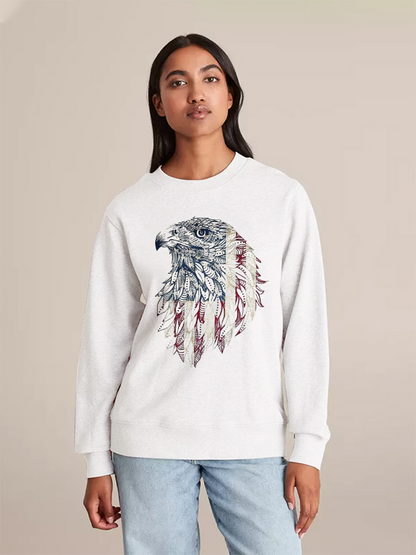 Unisex Round Neck Casual Printed Long Sleeve Sweatshirt
