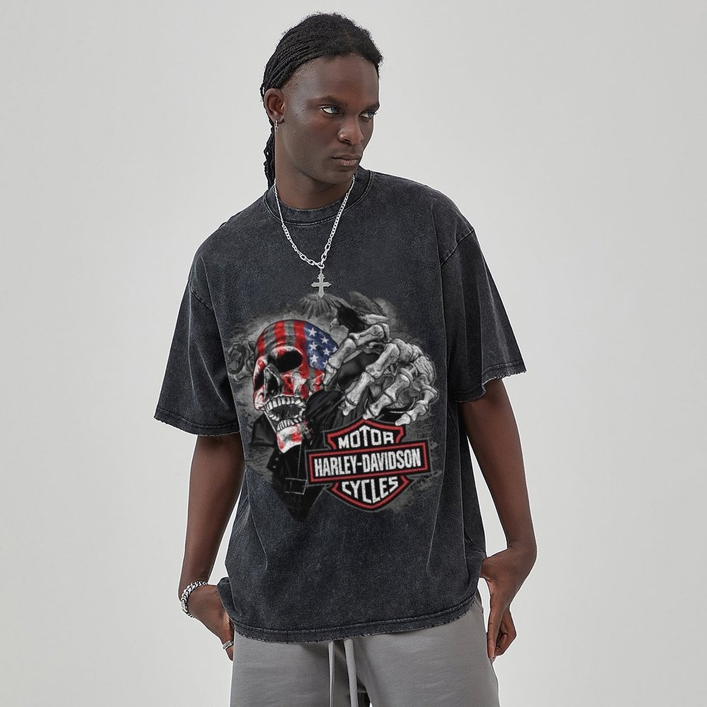Unisex Vintage Solid Wash T-Shirts 2305104094