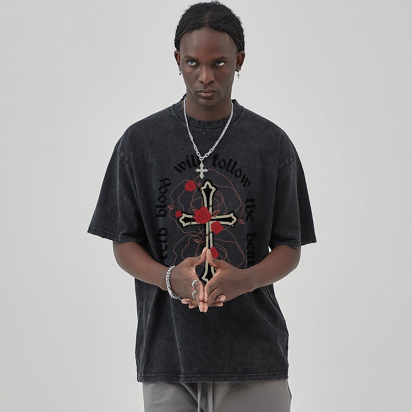 Unisex Vintage Solid Wash T-Shirts 2305102854