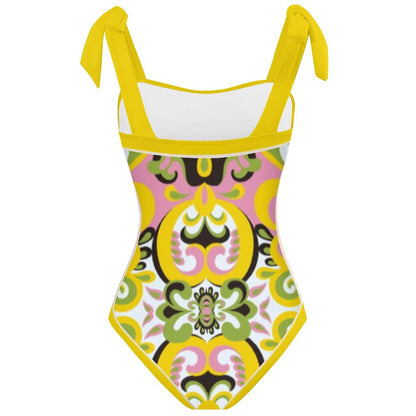 Fashion Printed One Piece Swimsuit And Cover Up 2305106419