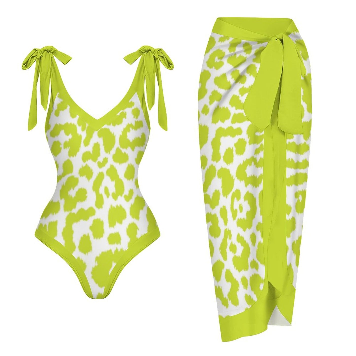 Casual Printed One-Piece Swimsuit And Cover Up 2305102683
