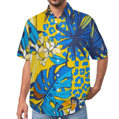 Men's Tropical Plant Print Vacation Hawaiian Shirt 2306104586
