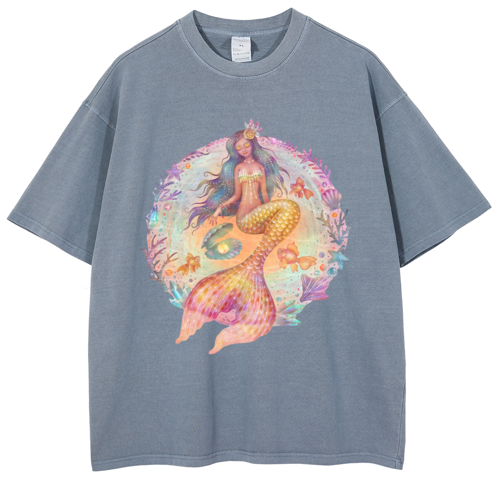 Mens Cotton Wash Solid T-Shirts Oversized Unisex Short Sleeve Streetwear Rap Hip Hop Basic Tee Tops