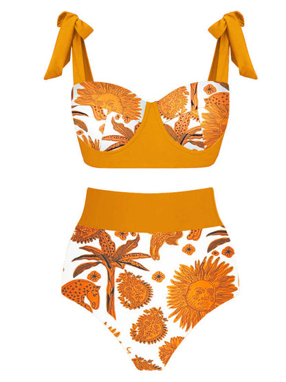 Fashion Print One Piece Swimsuit and Cover Up