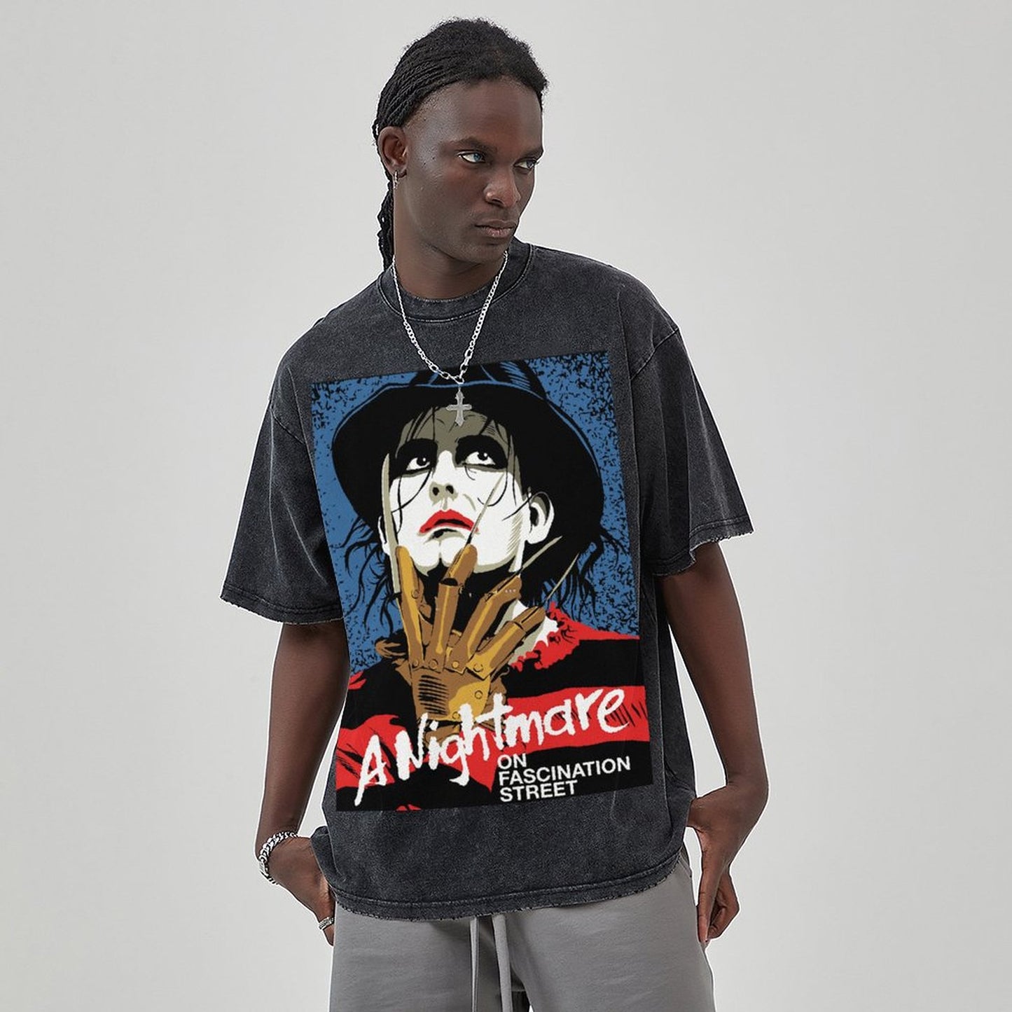 Unisex Vintage Solid Wash Denim T-Shirts
