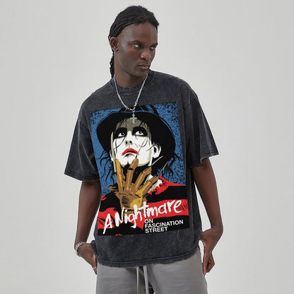 Unisex Vintage Solid Wash Denim T-Shirts