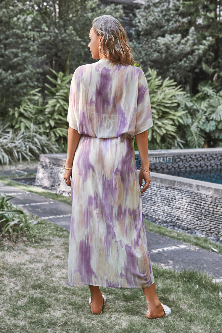 Teresa Elastic Waist Plunge Cover-Up Dress