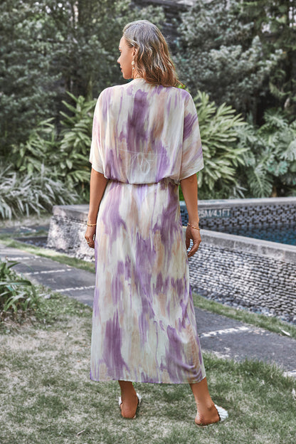 Teresa Elastic Waist Plunge Cover-Up Dress