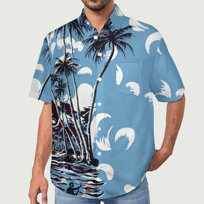 Men's Beach Botanical Print Vacation Hawaiian Shirt 2306104581