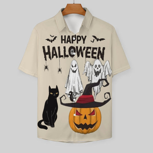 Men's Hawaiian Halloween Print Holiday Shirt 2306101928