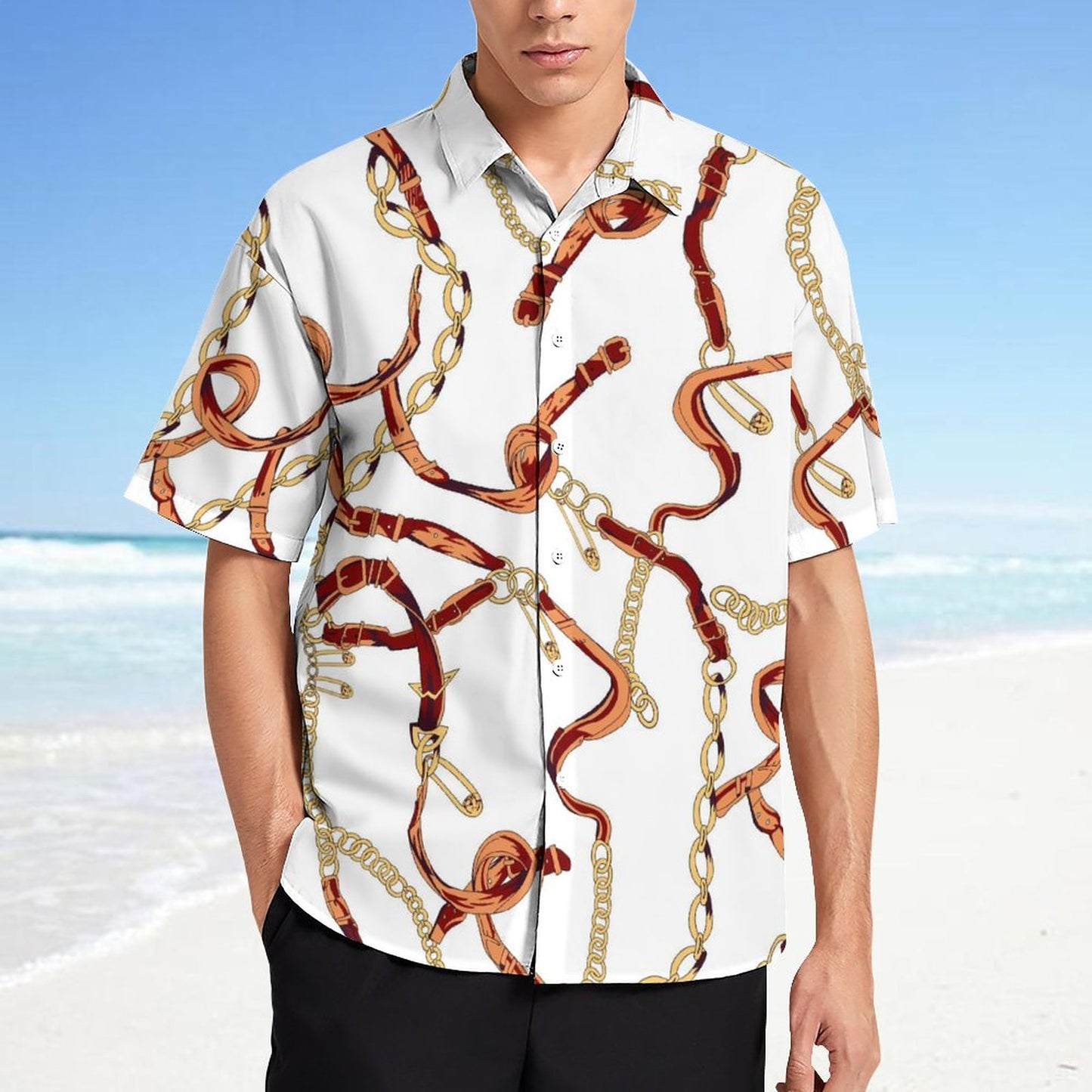 Men's Fashion Casual Printed Short Sleeve Shirts 2306100788