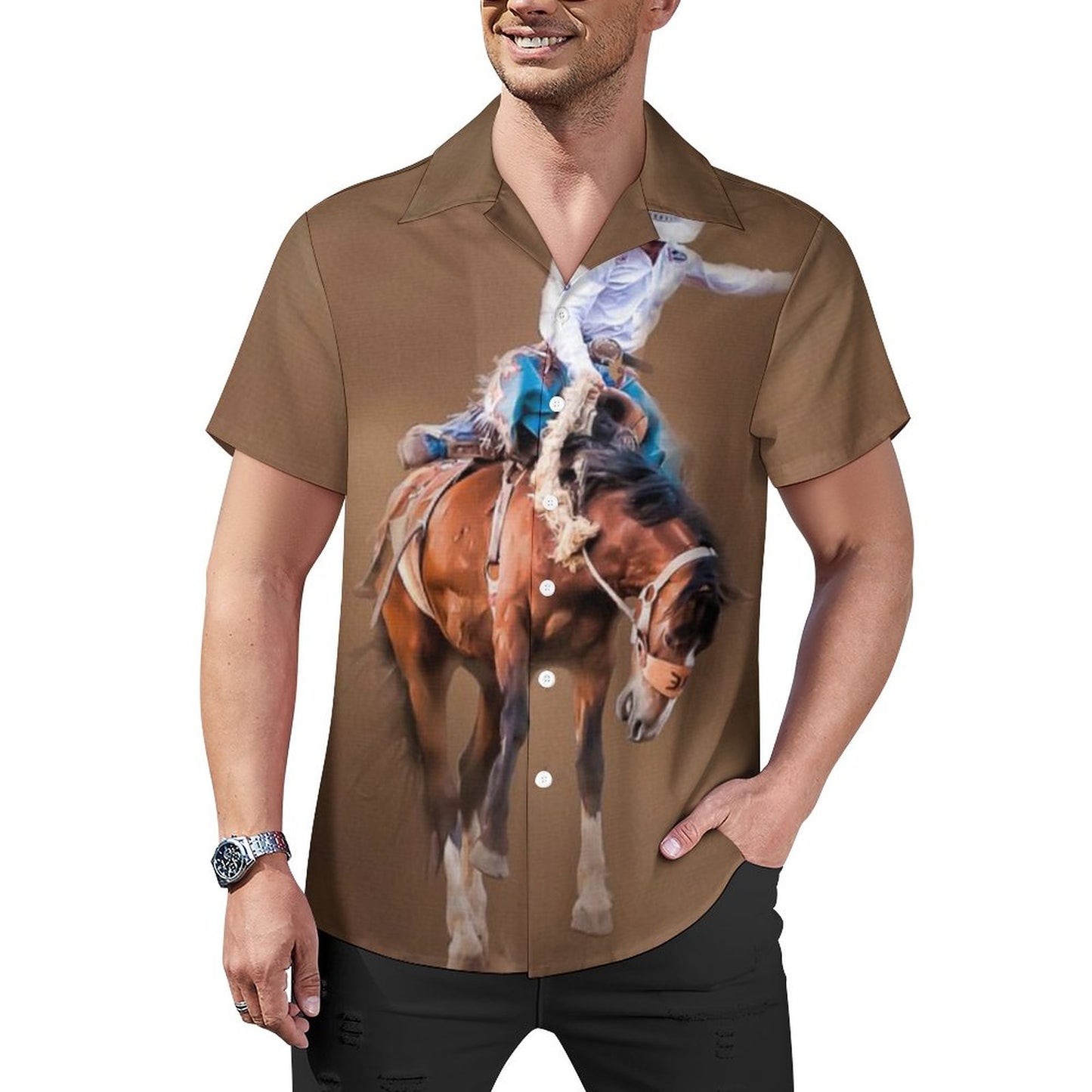 Men's Hawaiian Casual Short Sleeve Shirt 2305101804