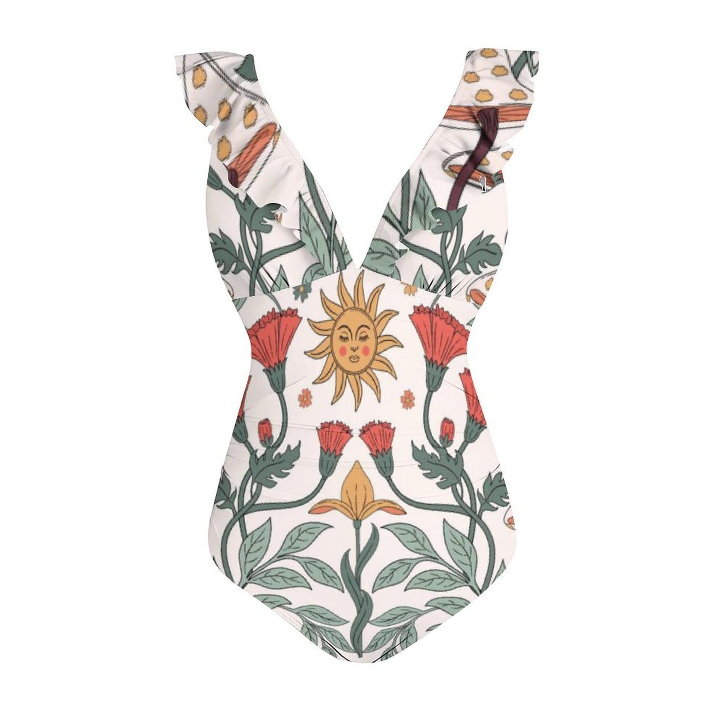 Casual Printed One Piece Swimsuit And Cover Up 2306102471