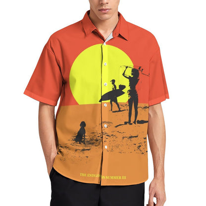 Men's The Endless Summer Print Casual Short Sleeve Shirt 2306102516