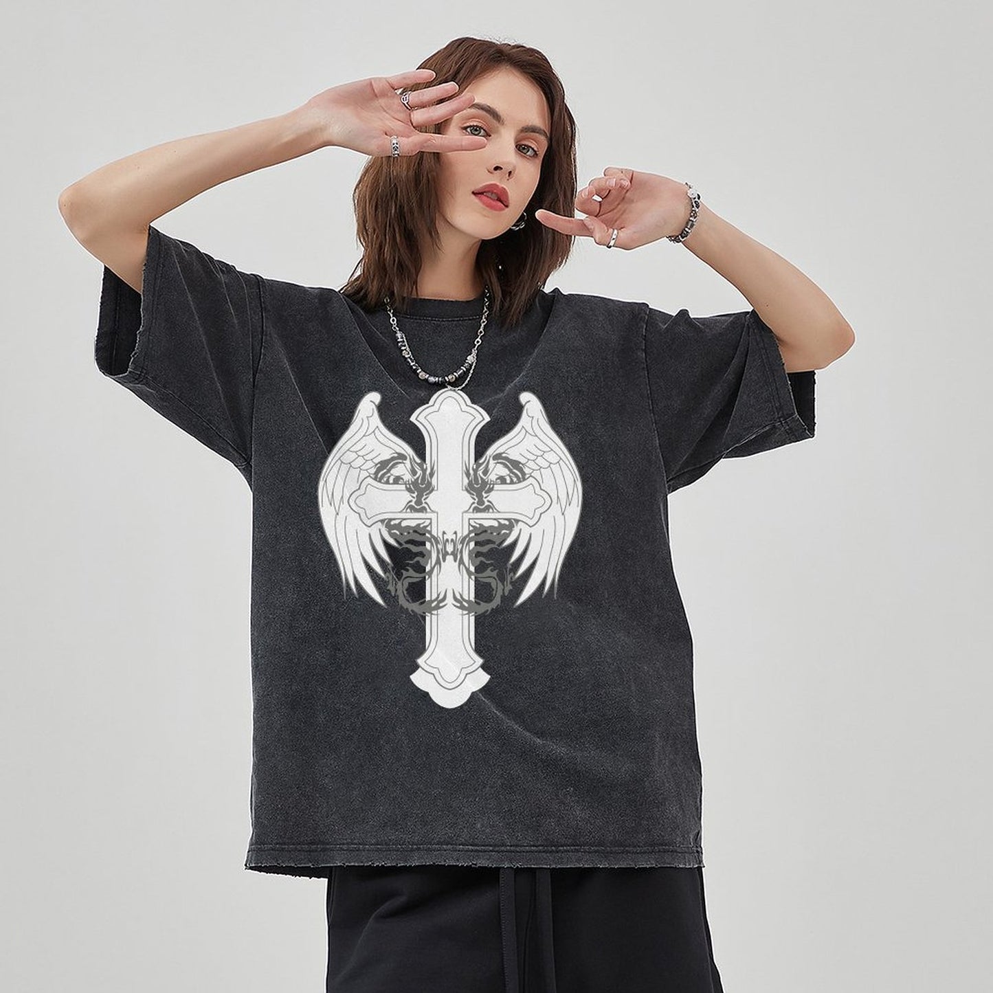 Unisex Vintage Solid Wash T-Shirts 2305102860