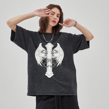 Unisex Vintage Solid Wash T-Shirts 2305102860