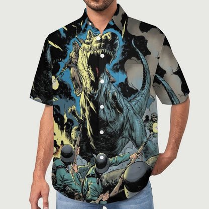 Men's T-Rex Print Vacation Hawaiian Shirt 2305106994