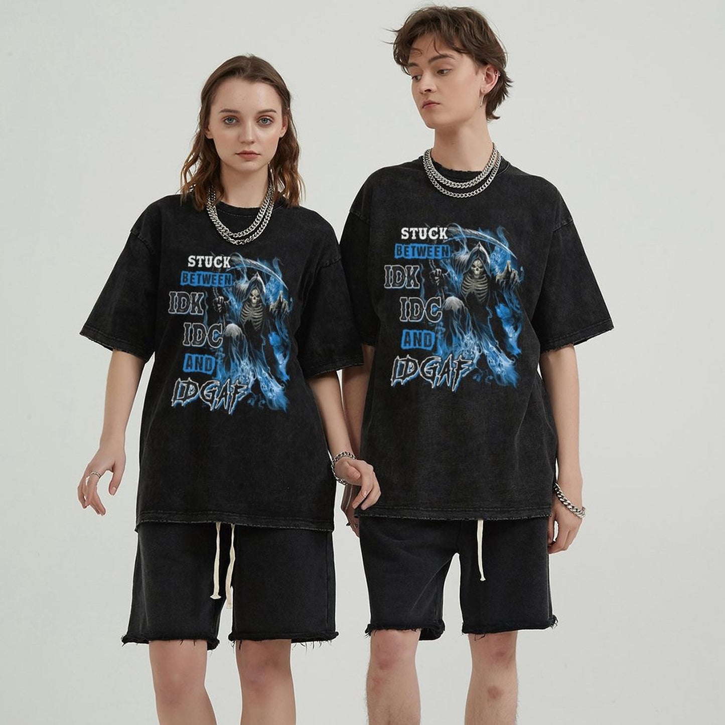 Unisex Vintage Solid Wash T-Shirts 2305104068