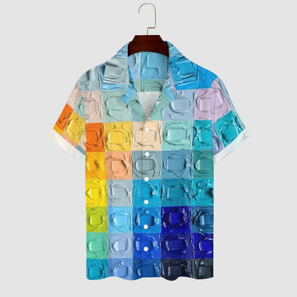 Men's Hawaiian Pigment Print Vacation Shirt 2306101598