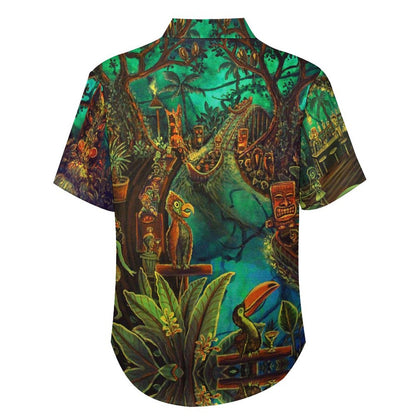 Tiki Chest Pocket Short Sleeve Hawaiian Shirt 2306100693