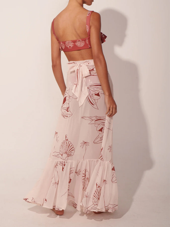 Printed One-Piece Swimsuit And Beach Kimono