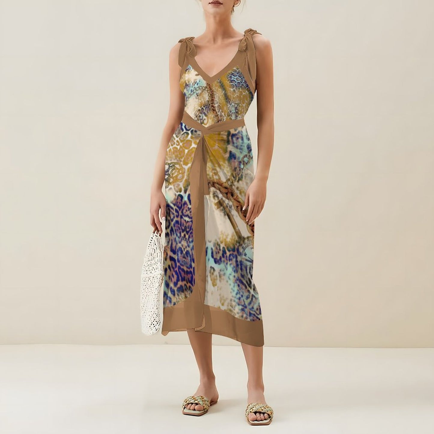 Casual Printed One-Piece Swimsuit And Cover Up 2305102423