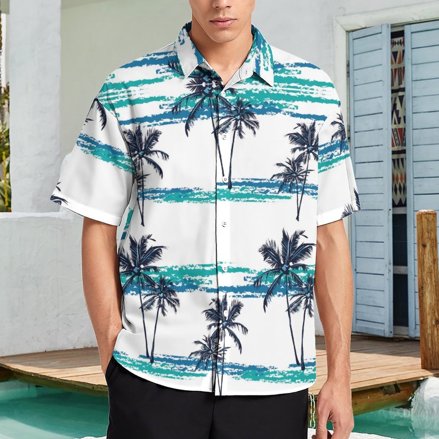 Men's Hawaiian Print Resort Shirt 2305106119
