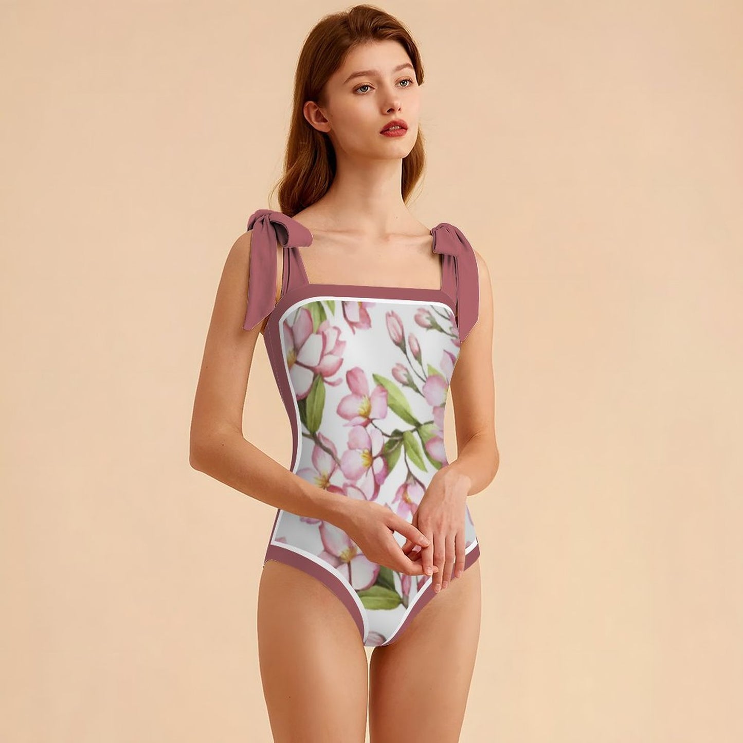 Fashion Printed One Piece Swimsuit And Cover Up 2305104981