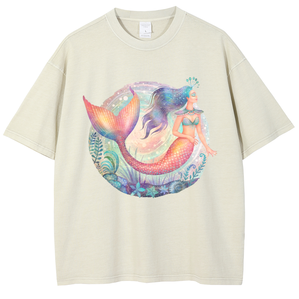 Mens Cotton Wash Solid T-Shirts Oversized Unisex Short Sleeve Streetwear Rap Hip Hop Basic Tee Tops