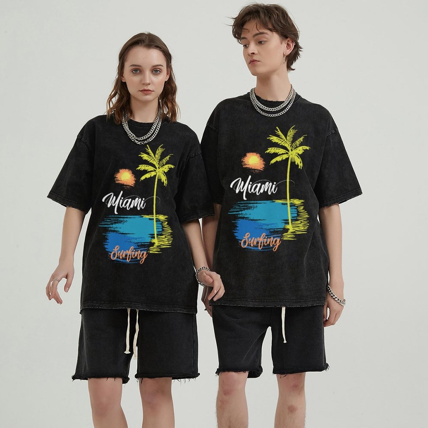 Unisex Vintage Solid Wash T-Shirts 2305101931