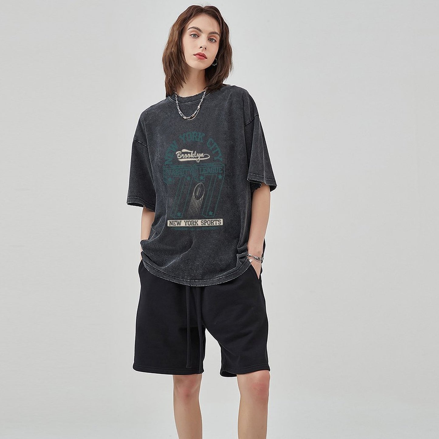 Unisex Vintage Solid Wash T-Shirts 2305101592