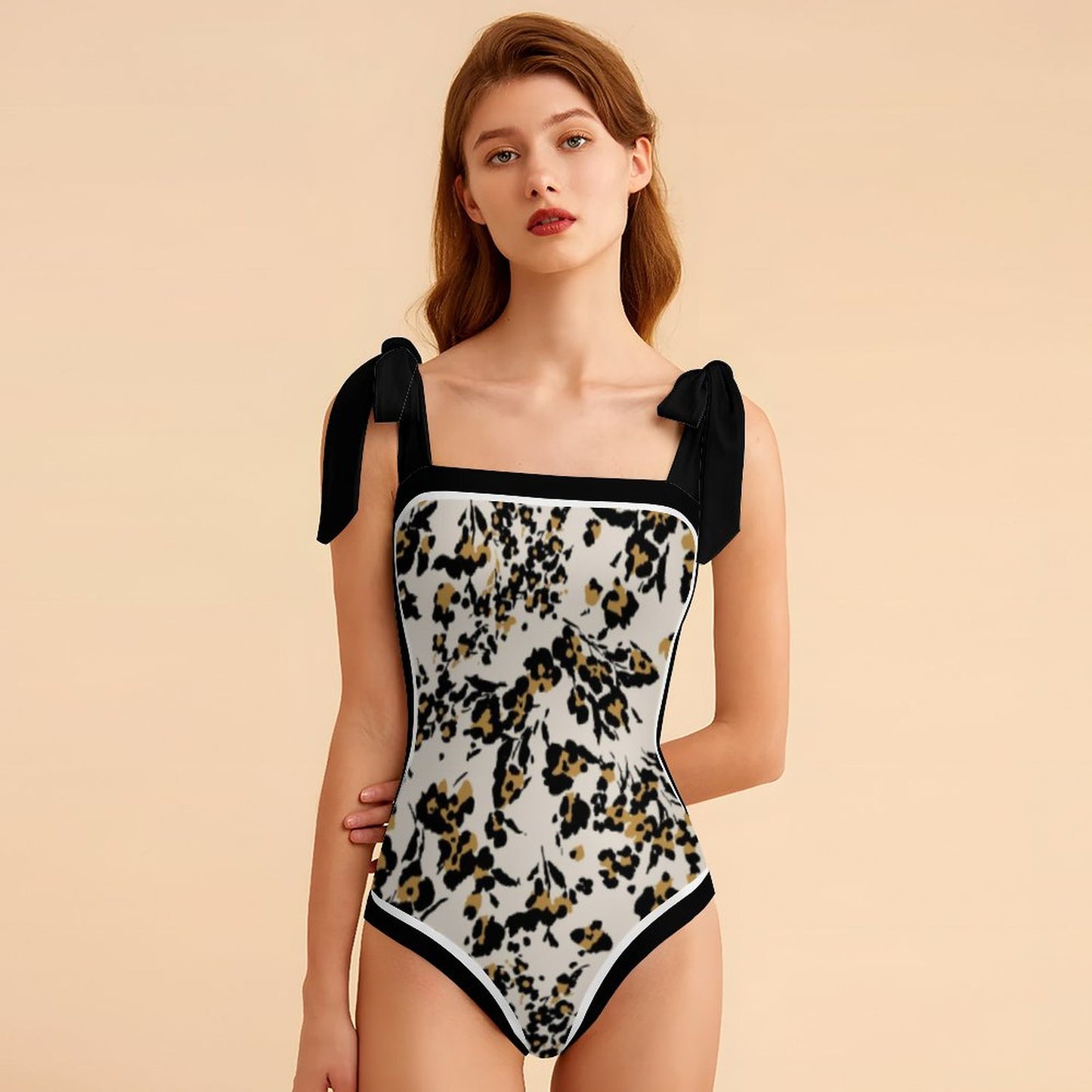 Fashion Printed One Piece Swimsuit And Cover Up 2305104457