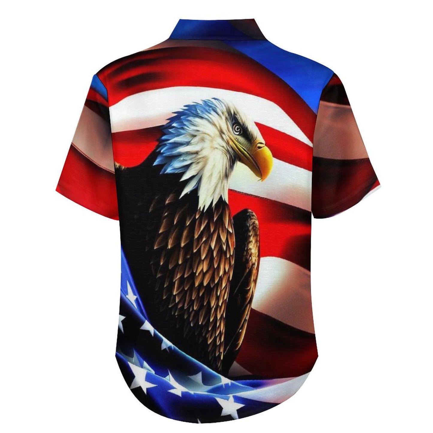 Men's Eagle American Flag Print Vacation Hawaiian Shirt 2305106651