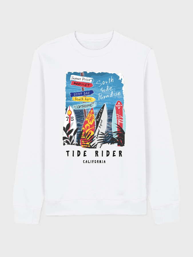 Unisex Round Neck Casual Tide Rider Printed Long Sleeve Sweatshirt
