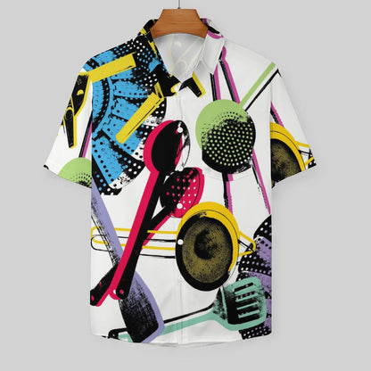 Men's Hawaiian Kitchenware Printed Vacation Shirt 2306101952
